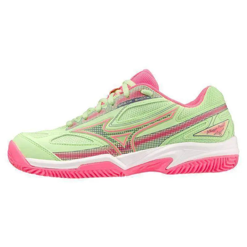 Zapatillas Mizuno Break Shot Verde Fucsia Mujer Pádel Elite