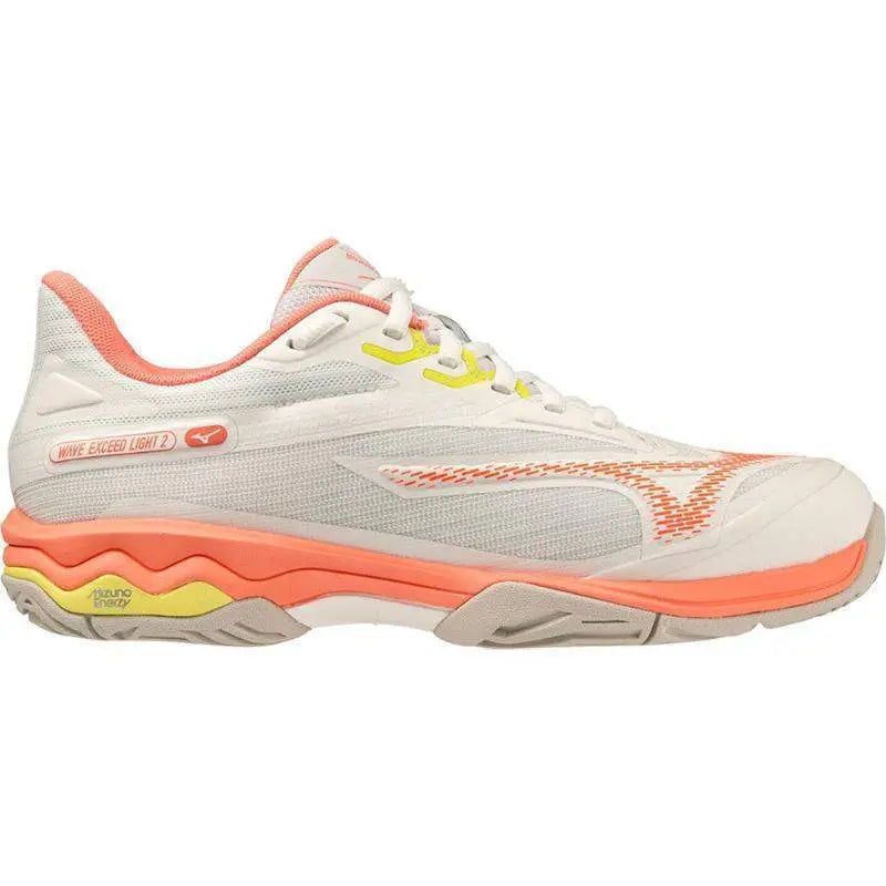 Zapatillas Mizuno Wave Exceed Light 2 AC Blanco Coral Mujer Pádel Elite