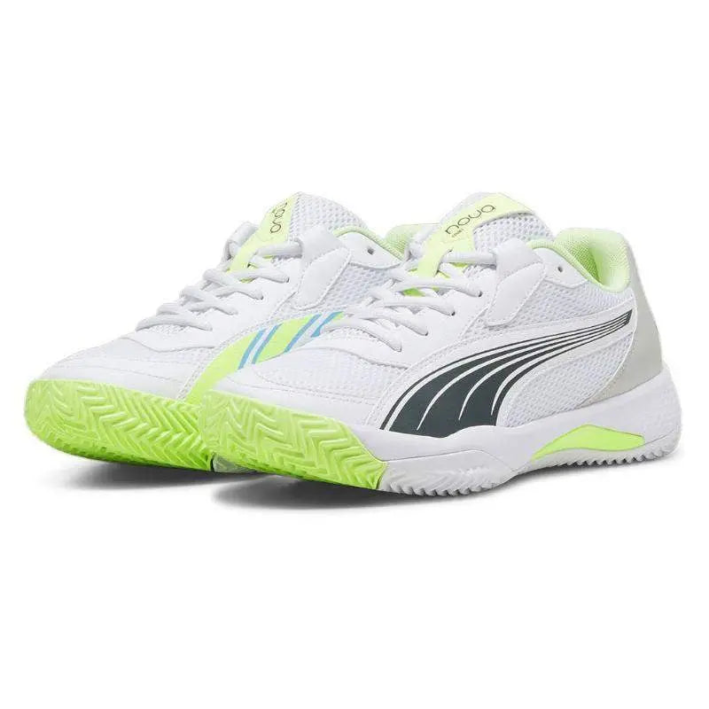 Zapatillas Puma Nova Court Blanco Azul Verde Pádel Elite