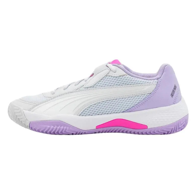 Zapatillas Puma Nova Court Plata Blanco Violeta Mujer Pádel Elite