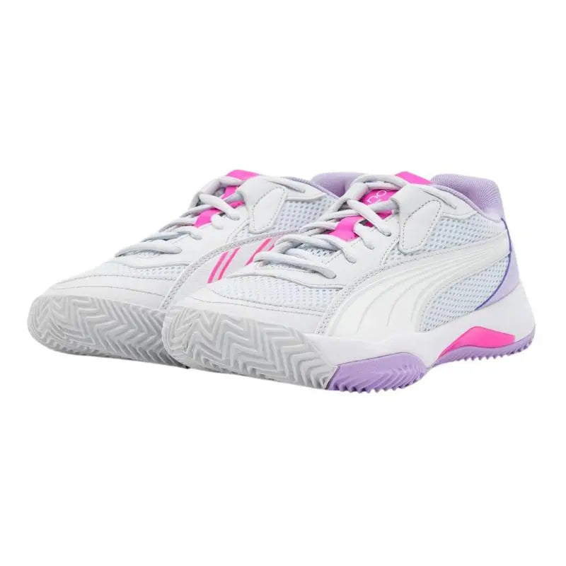 Zapatillas Puma Nova Court Plata Blanco Violeta Mujer Pádel Elite