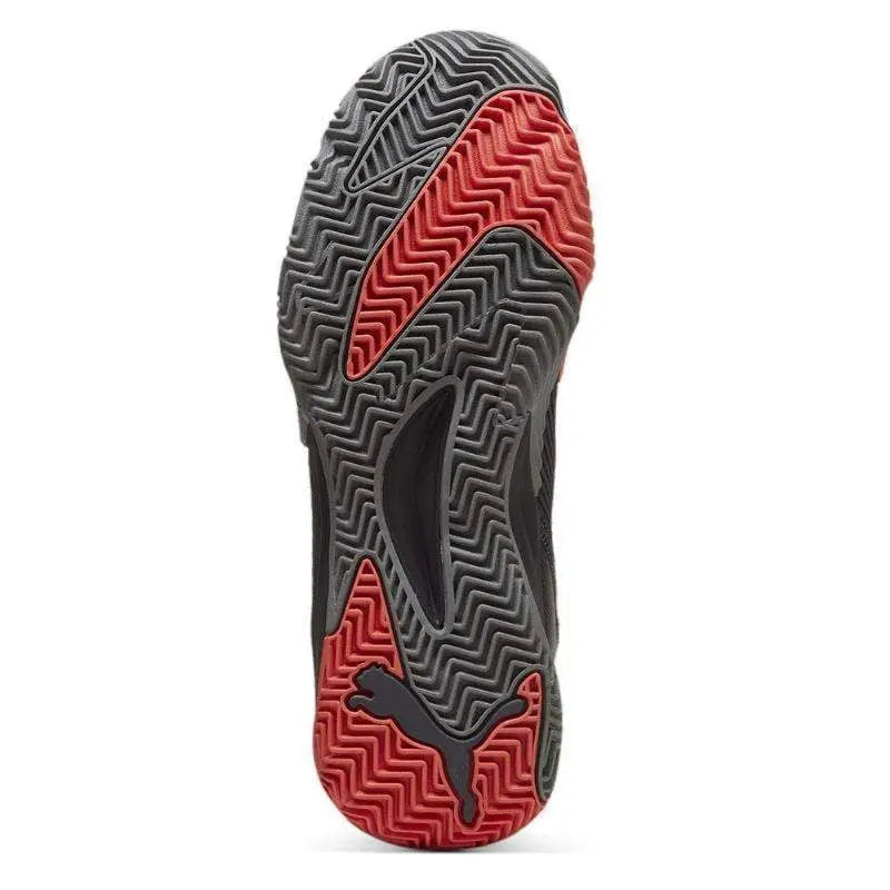 Zapatillas Puma Nova Elite Gris Oscuro Negro Rojo Pádel Elite