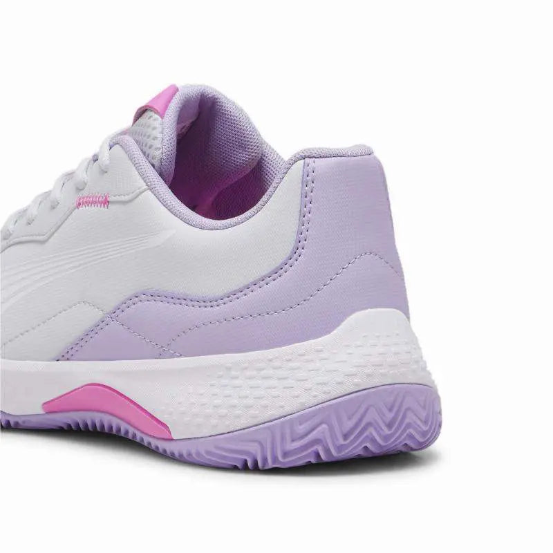 Zapatillas Puma Nova Smash Gris Blanco Violeta Mujer Pádel Elite