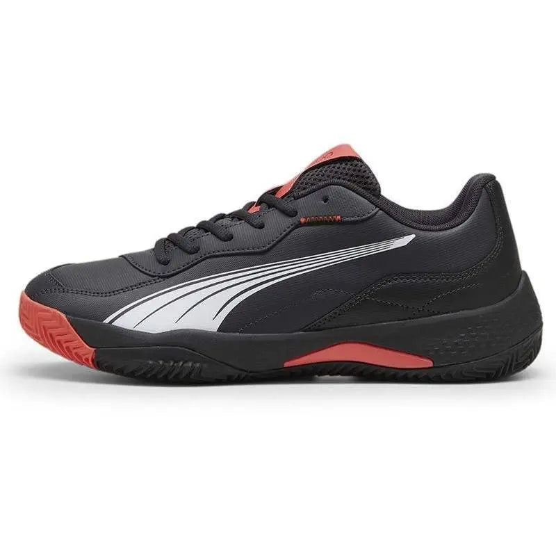 Zapatillas Puma Nova Smash Gris Oscuro Negro Rojo Pádel Elite