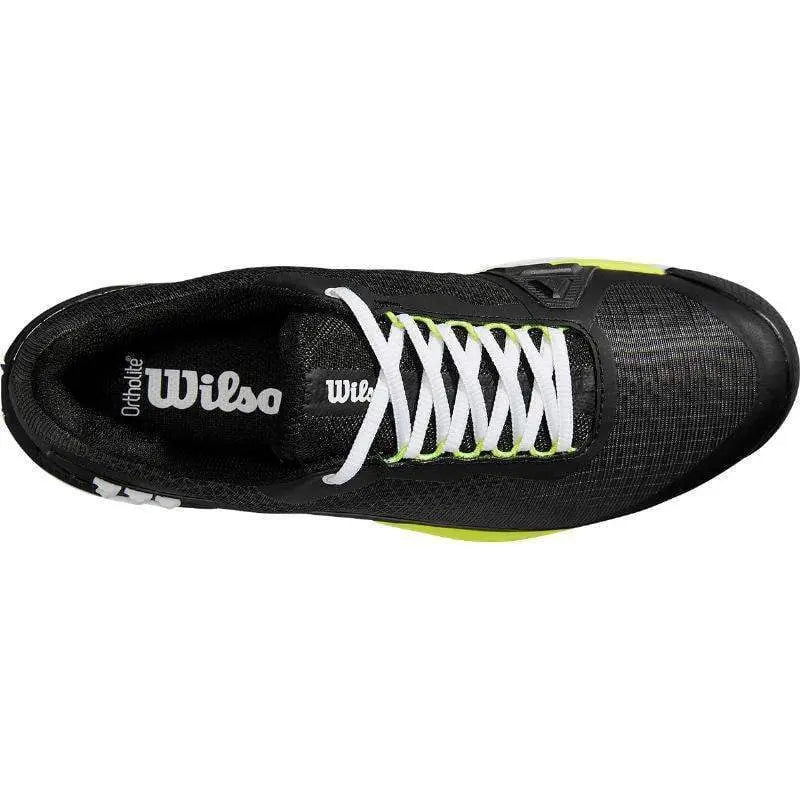 Zapatillas Wilson Rush Pro 4.0 Clay Negro Blanco Amarillo Pádel Elite