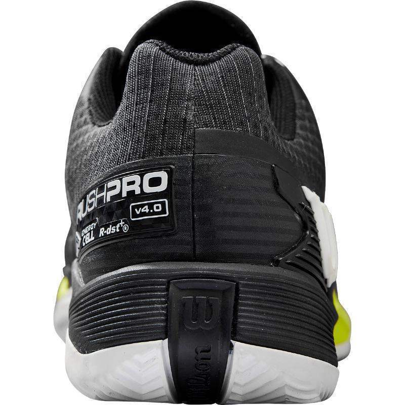 Zapatillas Wilson Rush Pro 4.0 Clay Negro Blanco Amarillo Pádel Elite