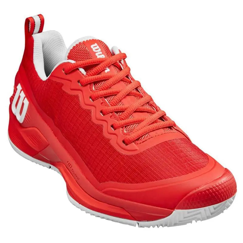 Zapatillas Wilson Rush Pro 4.5 Clay Rojo Blanco Pádel Elite