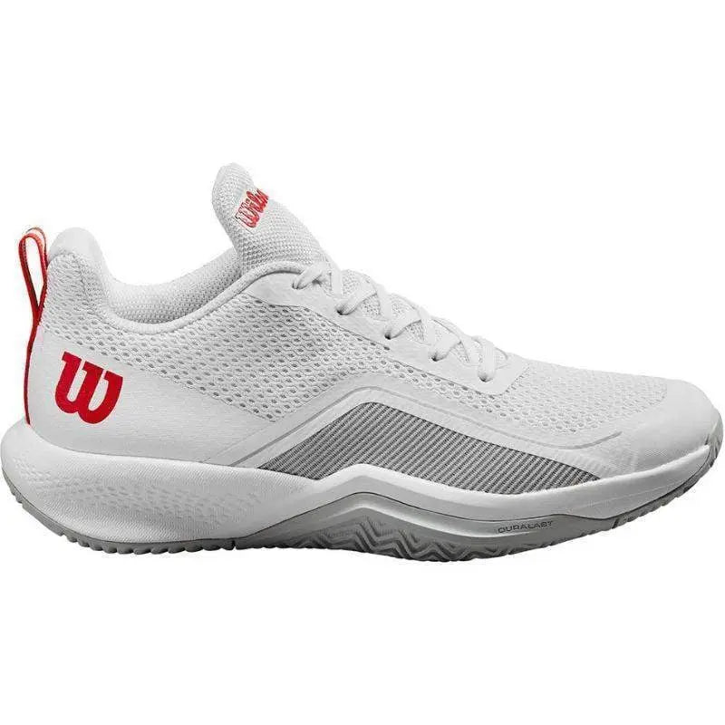 Zapatillas Wilson Rush Pro Lite Blanco Azul Perla Rojo Mujer Pádel Elite